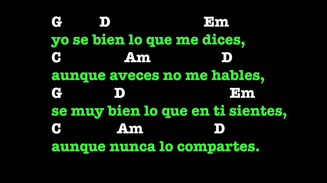 Nadie Te Ama Como Yo con Letra y acordes Chords - Chordify