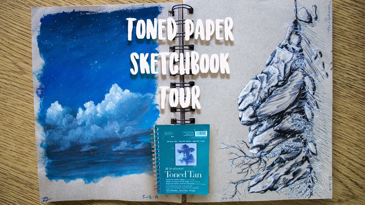 Toned Paper Sketchbook Tour! Strathmore Toned Tan 400 series Sketchbook! 