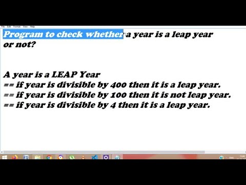 C Program to check if a year is Leap Year or Not  Using IF Else statement