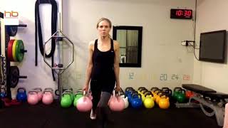 2 KB Split Squat With Knee Raise