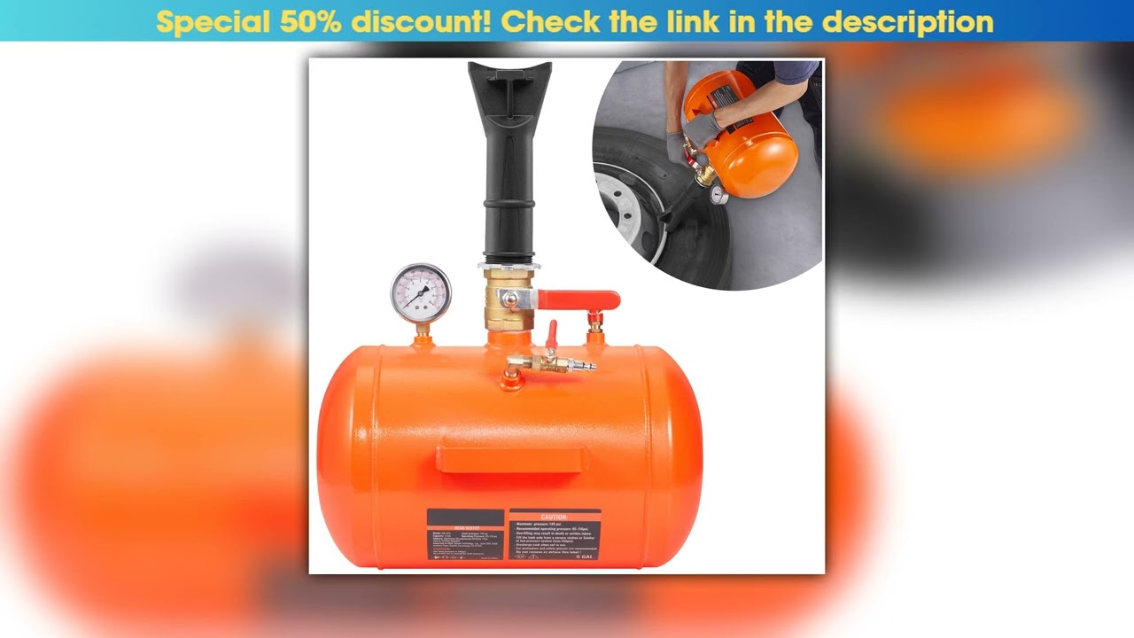 SucceBuy Tire Bead Blaster 5 Gallon19L Capacity Includes Pressure Gauge Handle 145 PSI Max