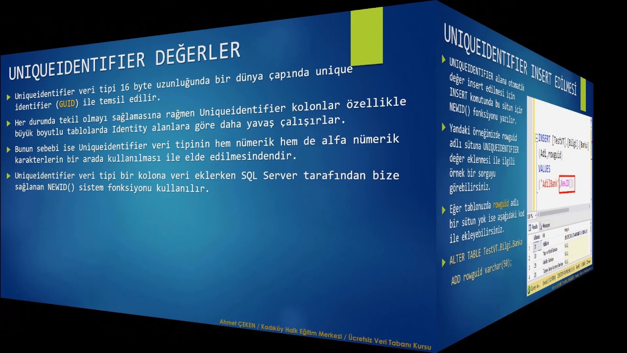 Hafta07 ders 004 uniqueidentifier de erlerin insert edilmesi youtube