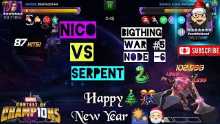 Nico Vs Serpent 🐍 Big Thing War Gameplay | War 5 Node - 6 | MCOC