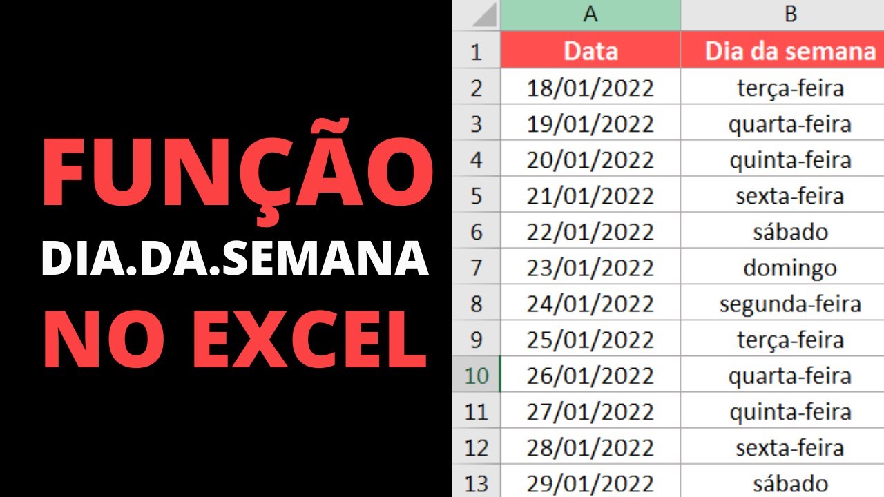 FÓRMULAS EXCEL IDENTIFICANDO FINAIS DE SEMANA/FERIADOS - Excel