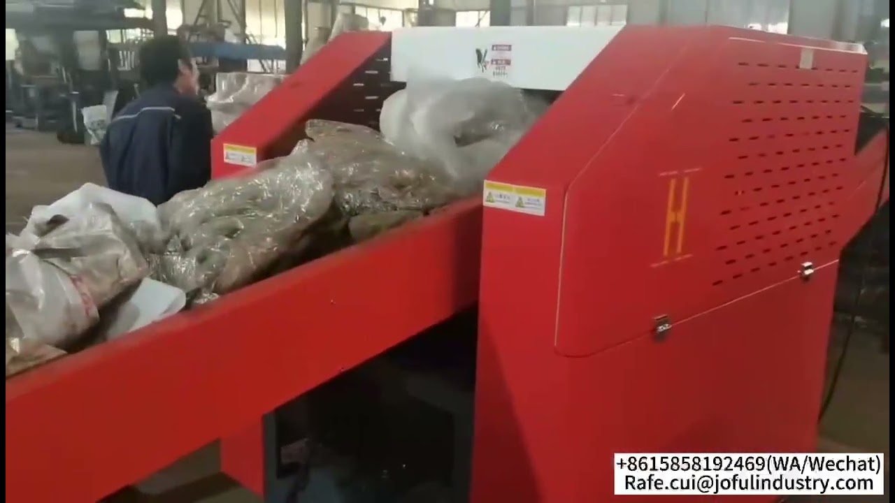 PP raffia & plastic films crusher, high strength rotary blades, can shred all soft waste