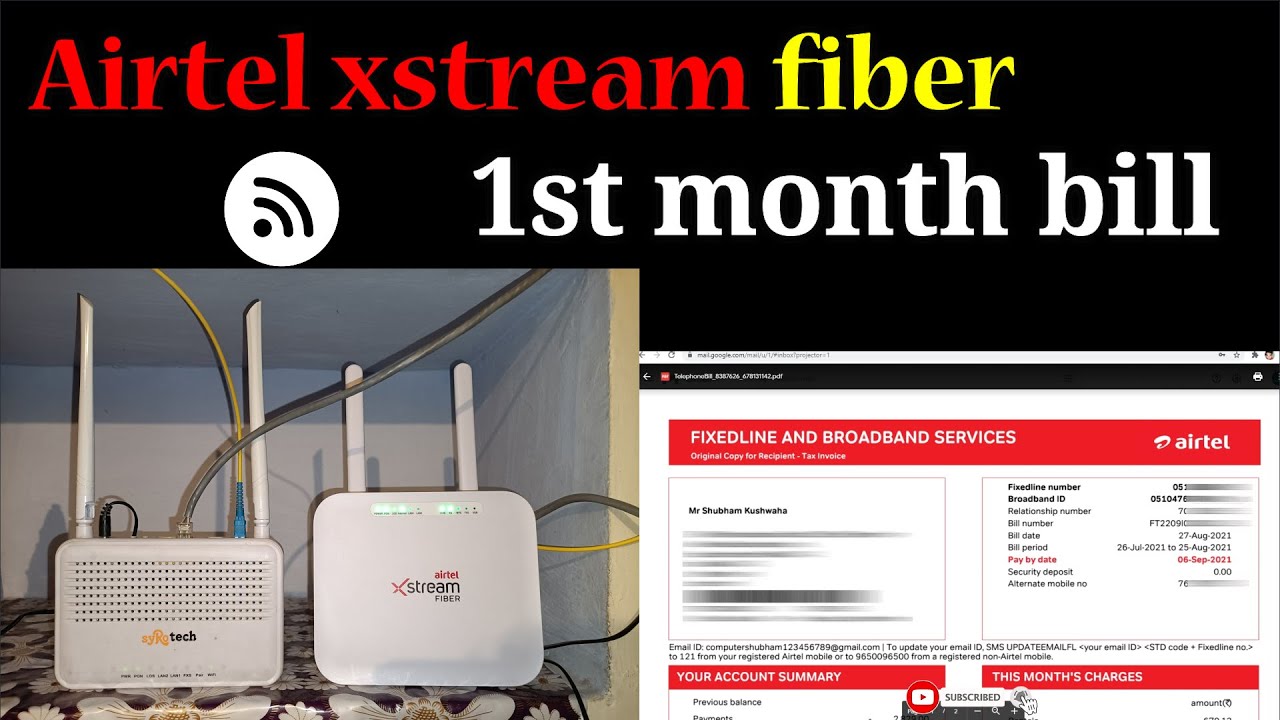 First 1st Month Bill Airtel Xstream Fiber 100mbps Plan YouTube First 1st Month Bill Airtel Xstream Fiber 100mbps Plan YouTube