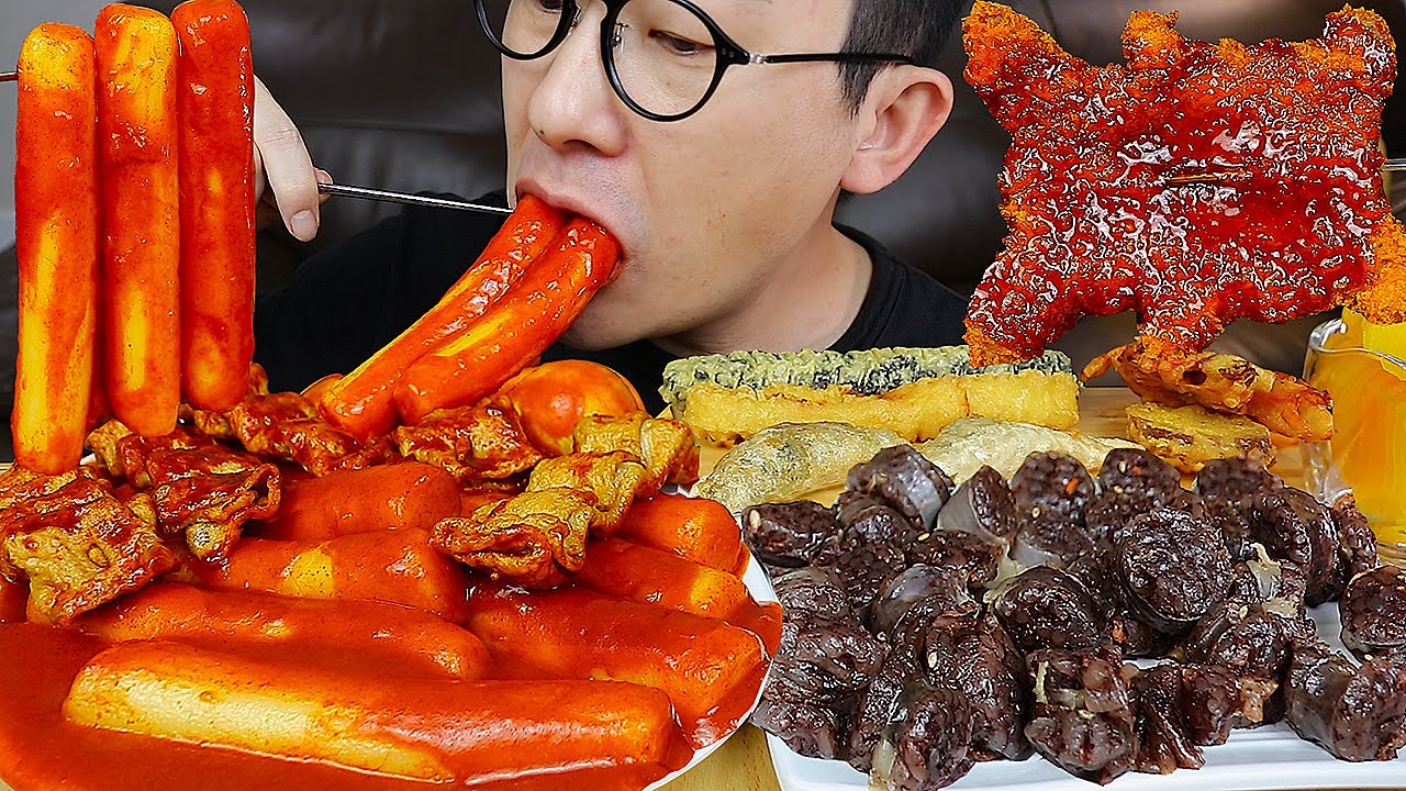 ASMR MUKBANGㅣSpicy Tteokbokki & Sundae & Assorted friedㅣEATING SHOW