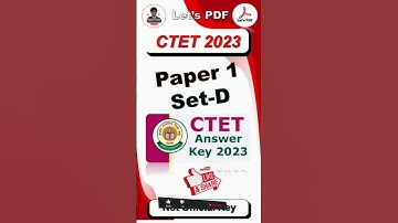 CTET Official Answer key 2023 | CTET Result 2023 | CTET Update | CTET News Today | CTET