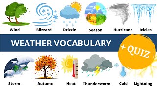 Weather vocabulary in English || 35 words + Quiz || Learn English easy with pictures #vocabulary