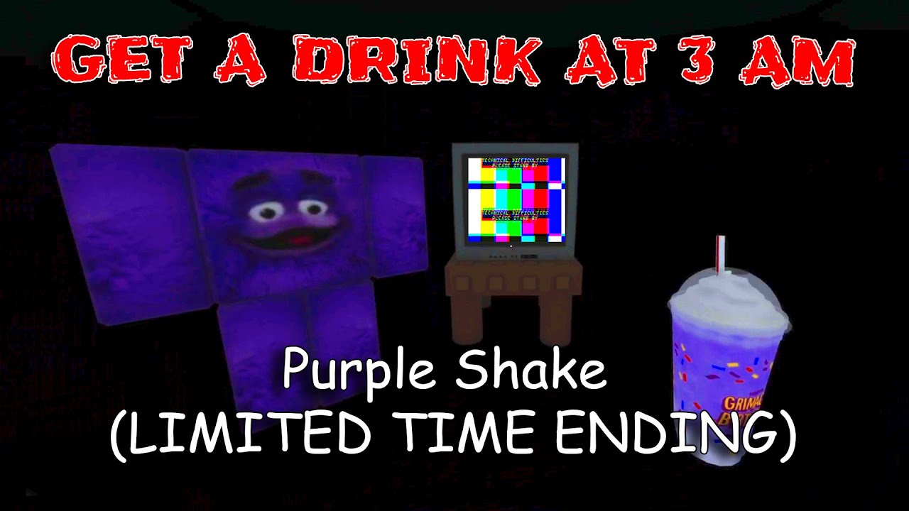Purple Shake (LIMITED TIME ENDING) - Get A Drink at 3 AM (beta) - [Roblox]