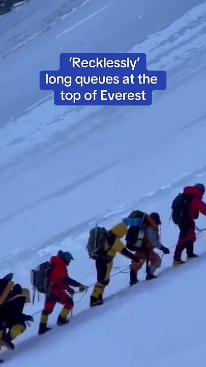 Shocking footage shows ‘recklessly’ long queues at top of Everest