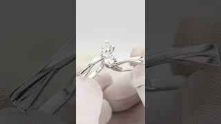 EliteGold - серьги и кольцо с бриллиантами 0,5 карат каждый в белом золоте (комплект)
