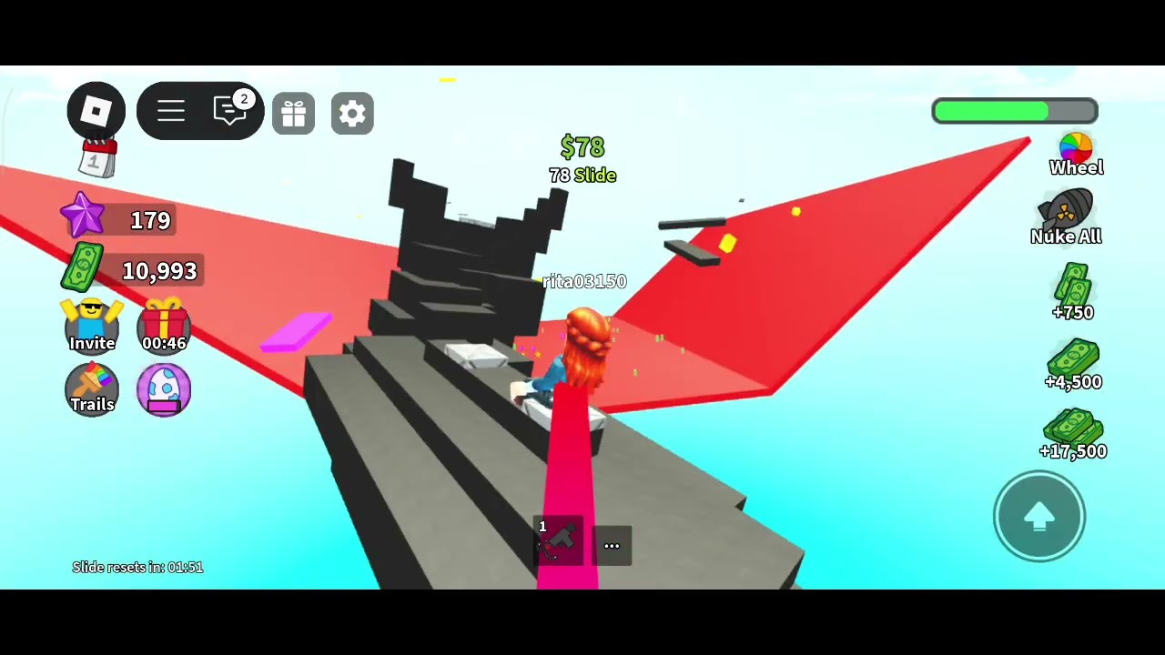 [Roblox遊戲］Slide down a hill