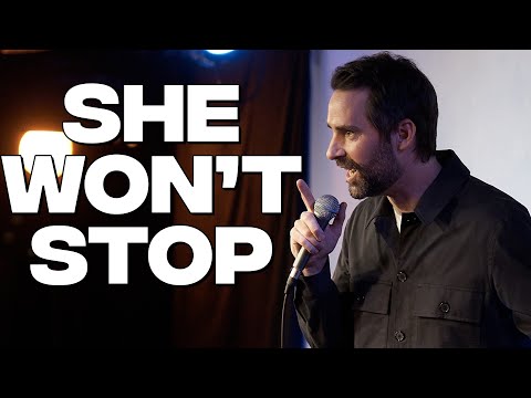While shooting my comedy special with the camera's rolling a woman got real chatty.