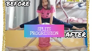 Middle split progression [ 3 months of stretching ]