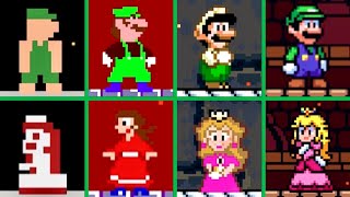 Evolution of Luigi Rescuing Peach in Super Mario Bros. Remastered 4K Update