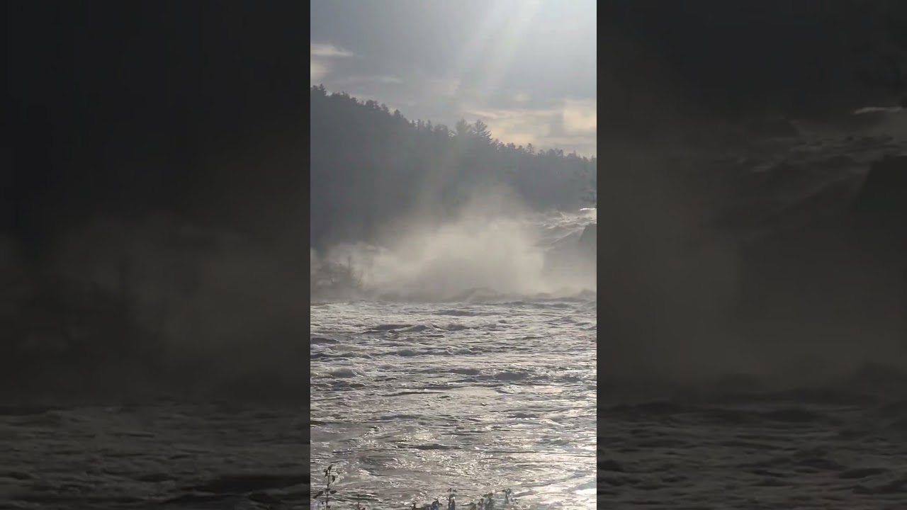 After a devastating rain storm in Maine, The Rumford Falls are like I've never seen them before!!!