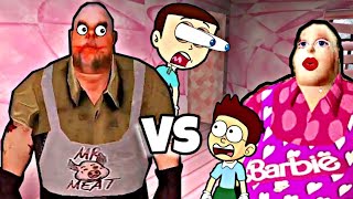 Real Mr Meat vs Barbie Mr Meat | Shiva and Kanzo Gameplay screenshot 4