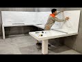 Process construction kitchen table concrete modern luxury with ceramic tiles