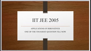AOD Question - IIT-JEE 2005