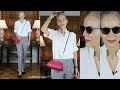 Timeless style ferragamo gancini mini crossbody ruffle neck blouse gingham pants classic fashion