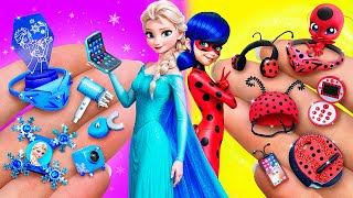 Elsa Frozen &amp; Miraculous Ladybug! Mini Gadgets Challenge! DIYs for Dolls