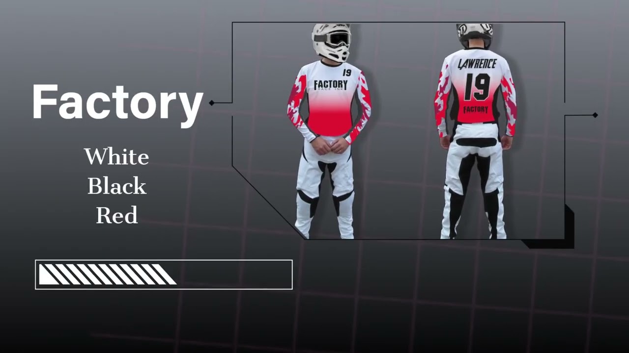 Motocross Factory kit WHITE custom made Race Wear MX & BMX designs