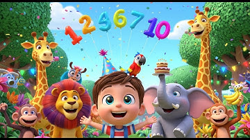 Counting Jungle Safari 1️⃣–🔟 🦁🐒 | Fun Numbers & Jungle Animal Song for Kids | Nursery Rhymes