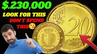?$230,000.00? DO YOU HAVE IT ! Rare and Expensive Error Coin 20 Euro cent malta worth big money