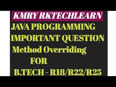 Important question in Java | Method overriding | Lec-8 ...