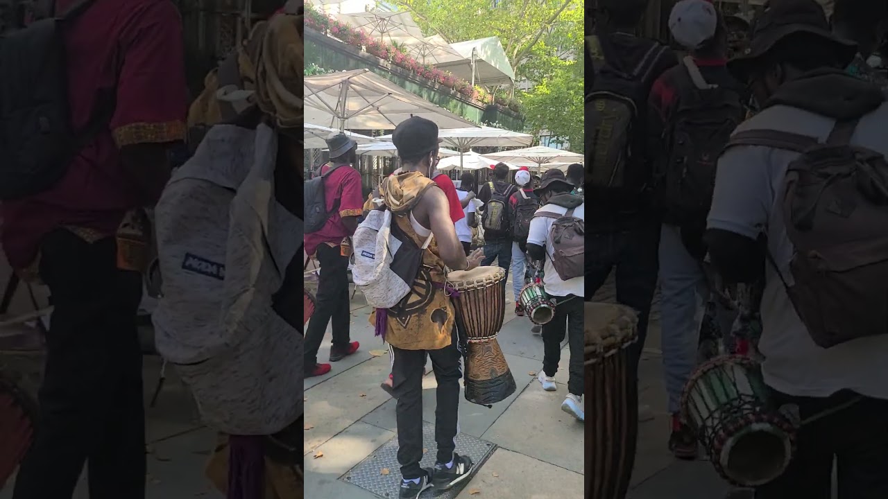 afro drum caravan in bryant park