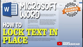 Microsoft Word How To Lock Text In Place screenshot 3