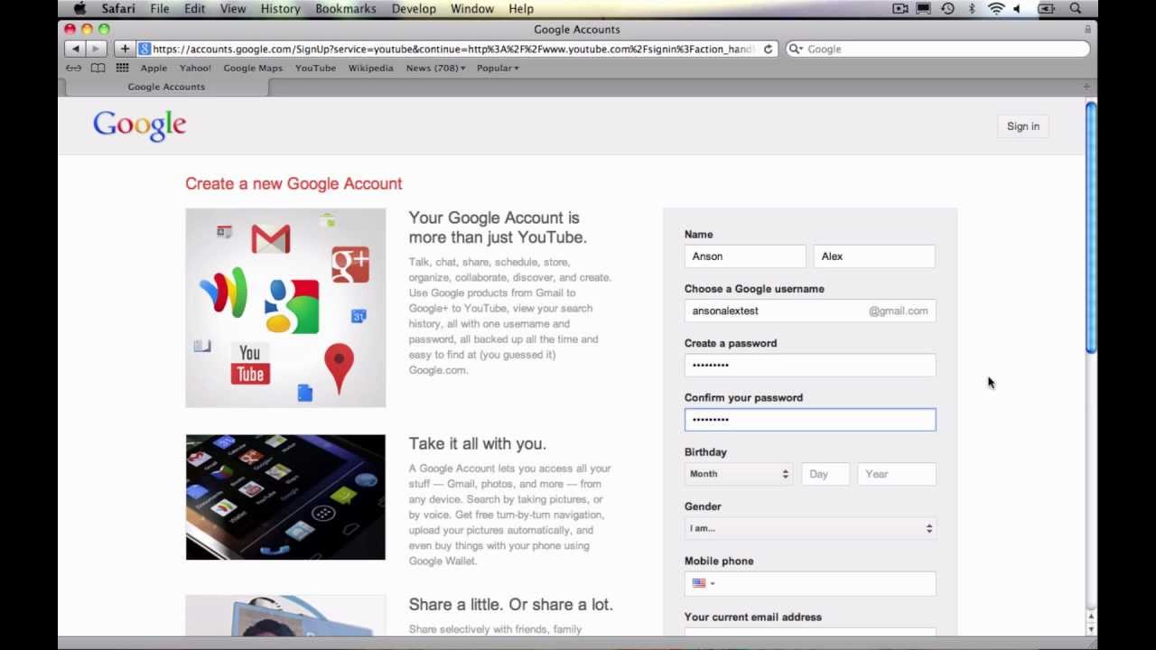 How to Create a YouTube Account 2013 - YouTube