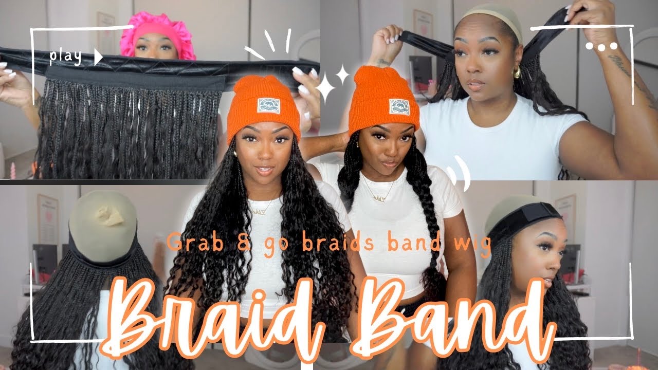 Wig less hat on the go Hair for Hats - Human Hair Wig Bands to Wear Under Hats  main image 3
