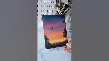 Easy way to paint a sunset / acrylic painting ideas for beginners