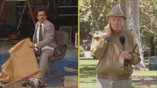 Eric Andre punches his street correspondent Paul Littleson in the face