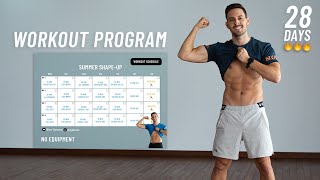 Summer Shape-Up Challenge | 4 Week Workout Program + Diet & Nutrition Guide For Weight Loss