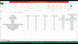 HOW TO GET AVERAGE GRADES AND REMARKS IN MS EXCEL