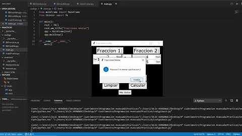 GUI de operaciones para fracciones en Python