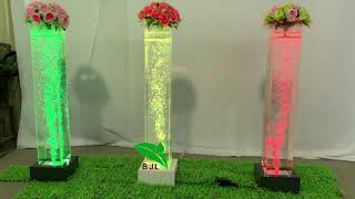 LED glowing water bubble column lamp flower pillar with light color changing