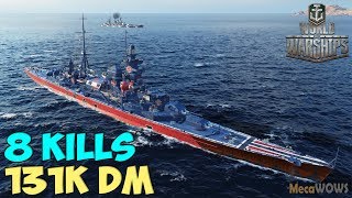 World of WarShips | Admiral Hipper | 8 KILLS | 131K Damage - Replay Gameplay 4K 60 fps