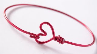 DIY Hook and Heart Closure Wire Bracelet - Easy to Make Friendship Bracelet - CBYS Tutorial