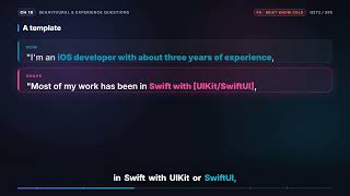 Tell me about yourself | iOS Interview Q272