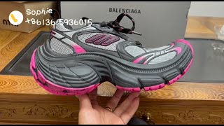 BALENCIAGA 10XL MEN'S SNEAKER grey-pink shoes review 巴黎世家24FW 新款增高圆头时尚运动鞋灰粉色新配色评测