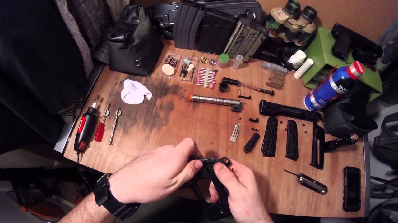 Polishing the trigger on your Elite Force 1911