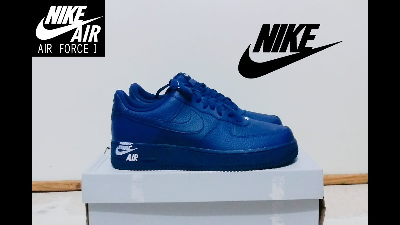 Nike Air Force 1 07 LTHR azules | Nike Air Force 1 blue | Nike Air Force 1  leather - YouTube