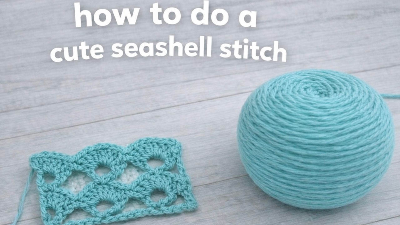 How to crochet a sea shell stitch easy & cute !!!