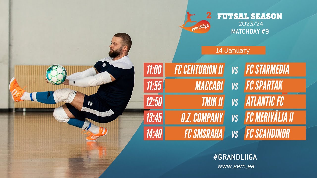 Grandliiga 2 Futsal 2023/24 (14-Jan-24) live stream