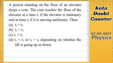HCV: A person standing on the floor of an elevator drops a coin. The coin reaches the floor of the