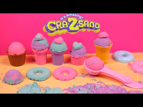 Juguetes de Arena Mágica | Arena moldeable Cranzsand | Crea pasteles cupcakes y helados de arena - YouTube